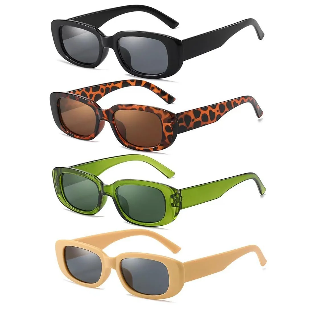 Сонцезахисні окуляри Meleager Вінтажні Прямокутні, Набір 4 шт, Квадратна оправа, UV400, фото №1