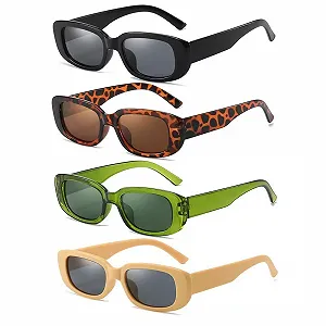 Сонцезахисні окуляри Meleager Вінтажні Прямокутні, Набір 4 шт, Квадратна оправа, UV400 - Фото 1