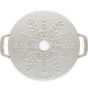 Каструля-жаровня STAUB Snowflake Кругла 24 см Білий трюфель synthetic.ua - Фото 1