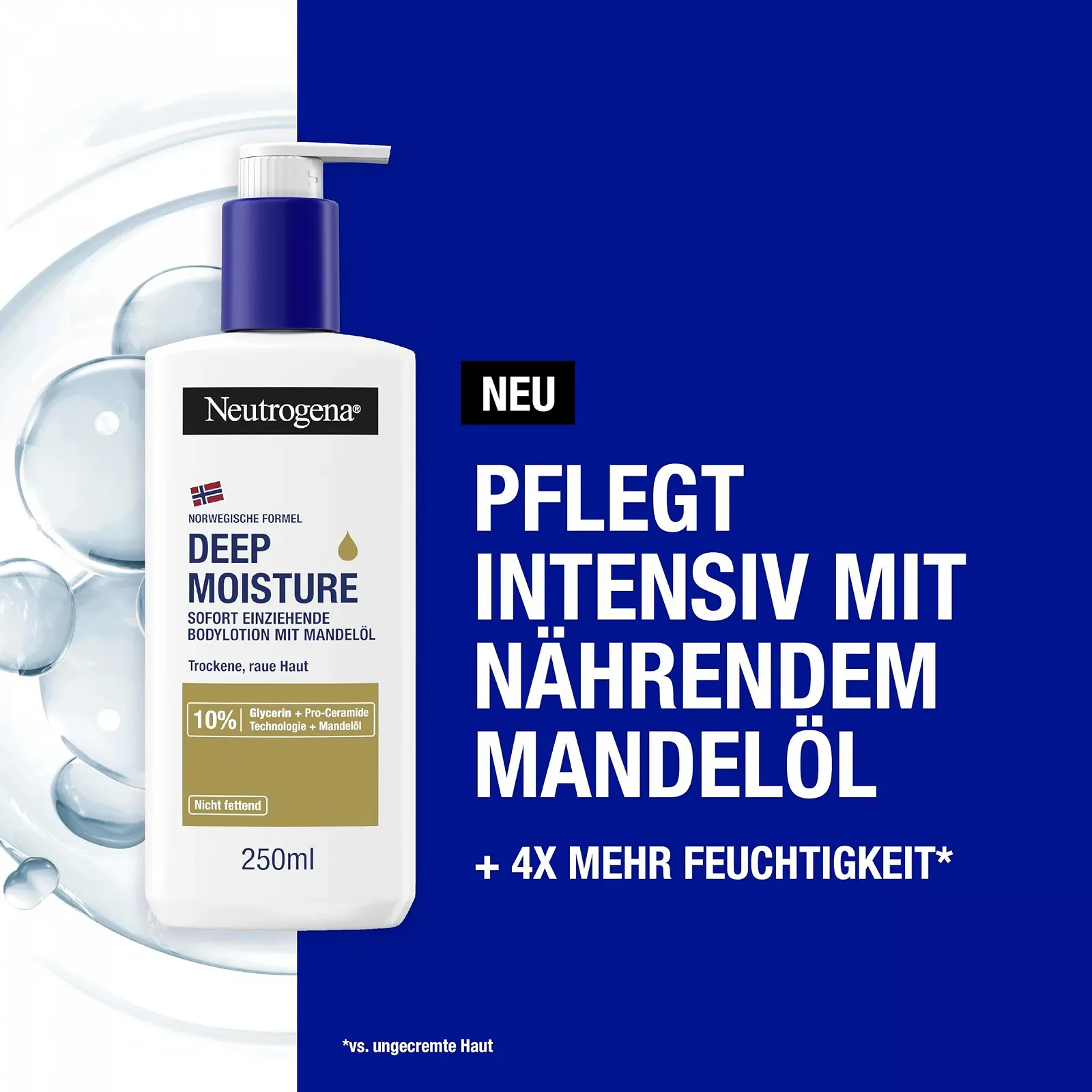 Лосьйон для тіла Neutrogena Deep Moisture з мигдалевою олією, 250 мл, фото №2 Лосьйон для тіла Neutrogena Deep Moisture з мигдалевою олією, 250 мл, фото №2