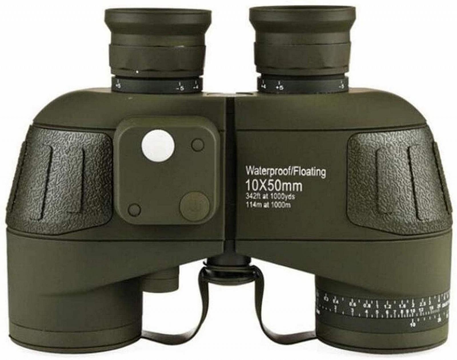 Бінокль Spirit Level з далекоміром і компасом HD Водонепроникний 7x50/10x50 Темно-зелений, фото №1