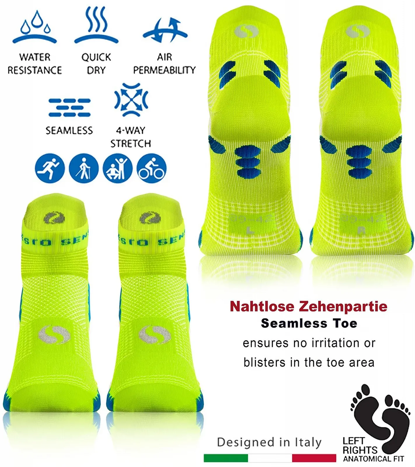 Носки Sesto Senso Спортивные Короткие Водоотталкивающие, 3 пары, Разноцветные, фото №2