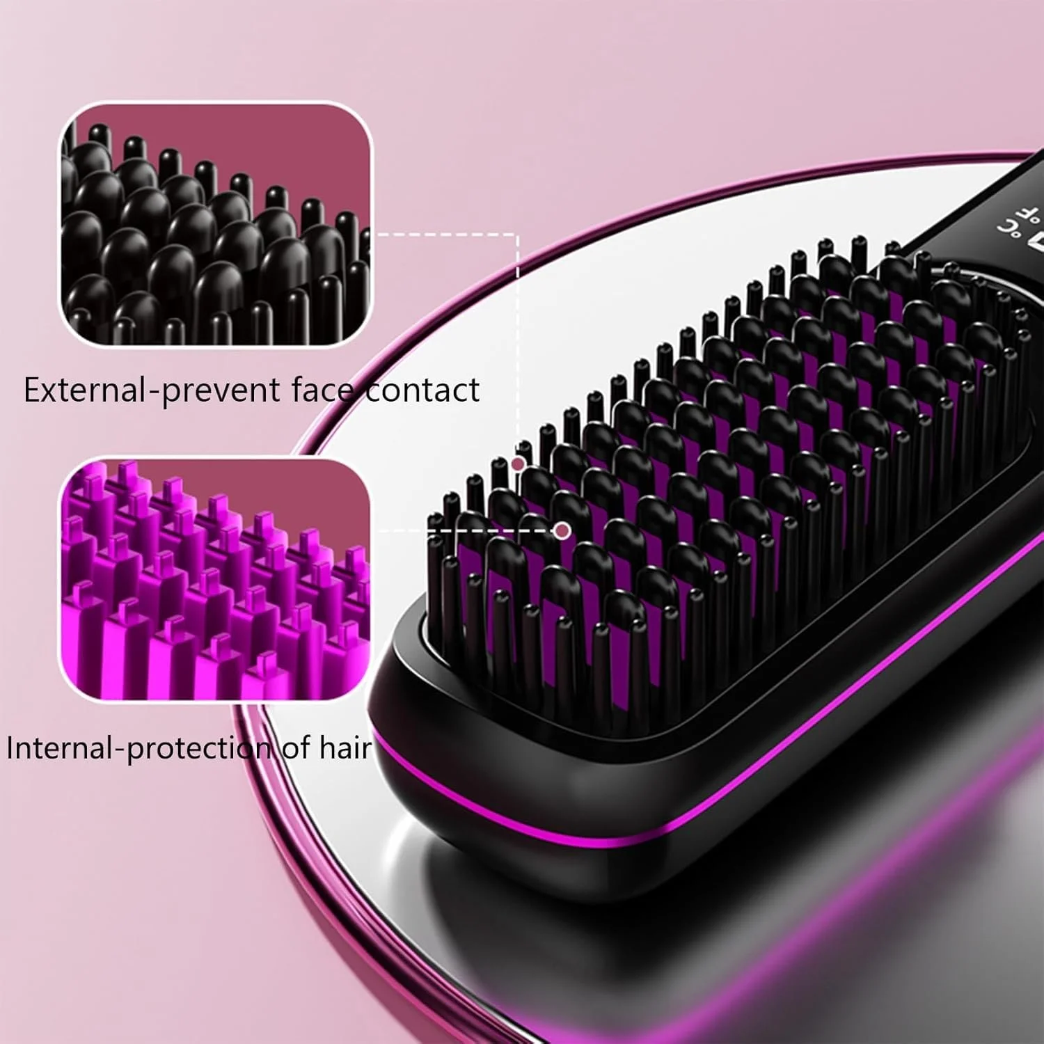 Випрямляч-щітка Go Brush Pro Бездротовий Міні Рожевий, фото №8 Випрямляч-щітка Go Brush Pro Бездротовий Міні Рожевий, фото №8