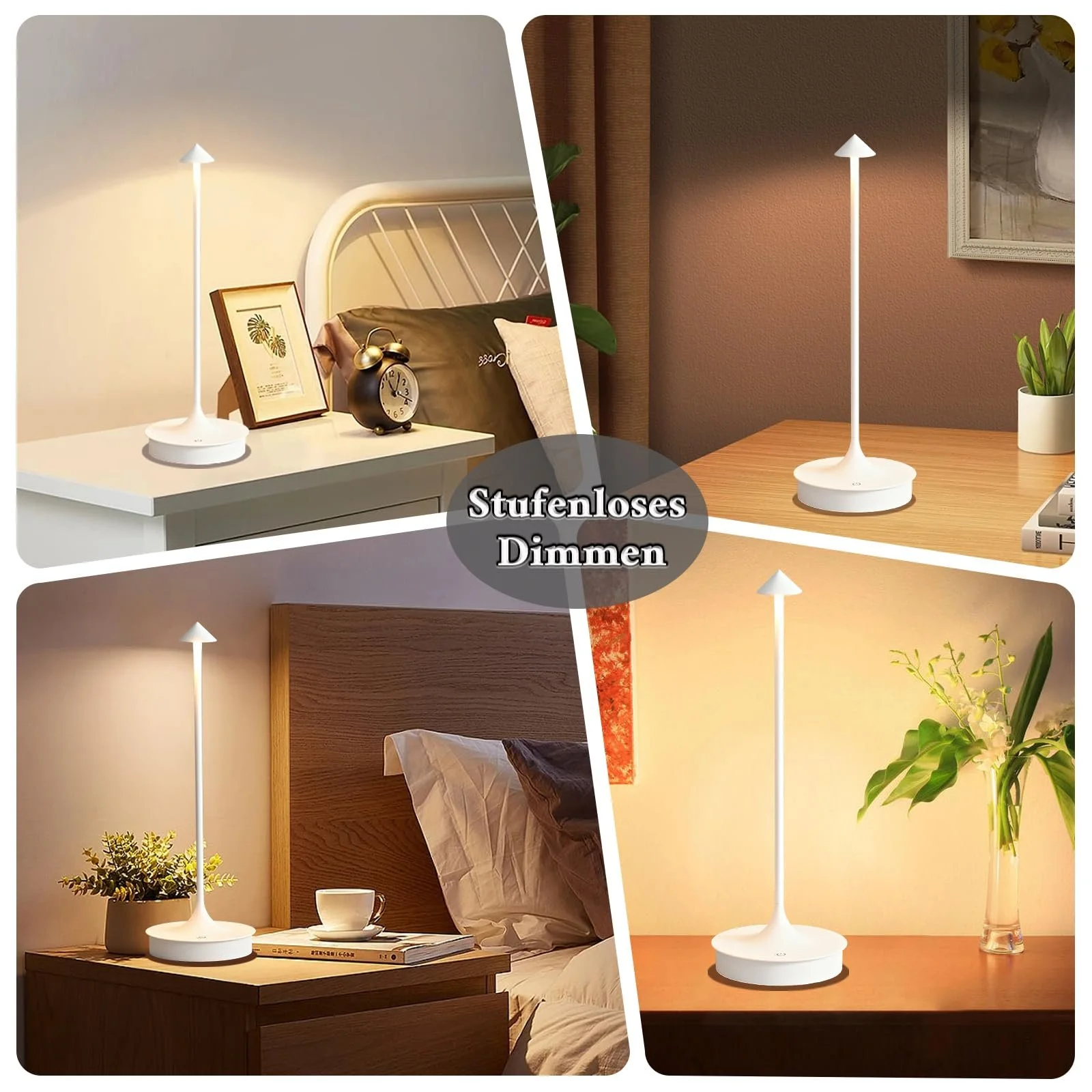 Настольная лампа Leomix LED беспроводная аккумуляторная 4000 мАч сенсорная диммируемая IP54, фото №4