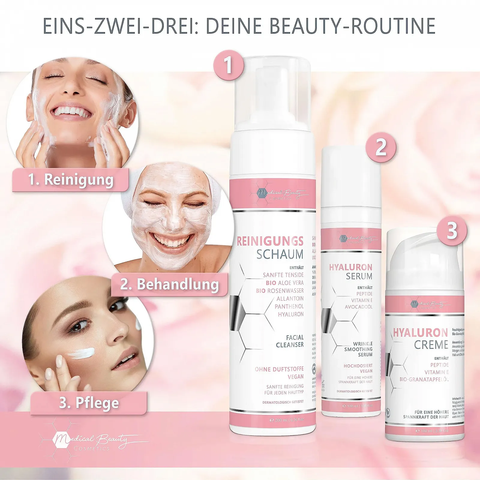 Пінка для вмивання 200 мл з гіалуроном, органічною трояндовою водою, органічним алое вера глибоке очищення пор, фото №7 Пінка для вмивання 200 мл з гіалуроном, органічною трояндовою водою, органічним алое вера глибоке очищення пор, фото №7