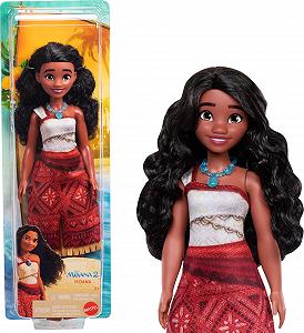 Кукла Mattel Disney Moana 2 Moana с 2 аксессуарами, съёмная одежда с ожерельем и браслетом на ногу, вдохновлённая фильмом - Фото 1