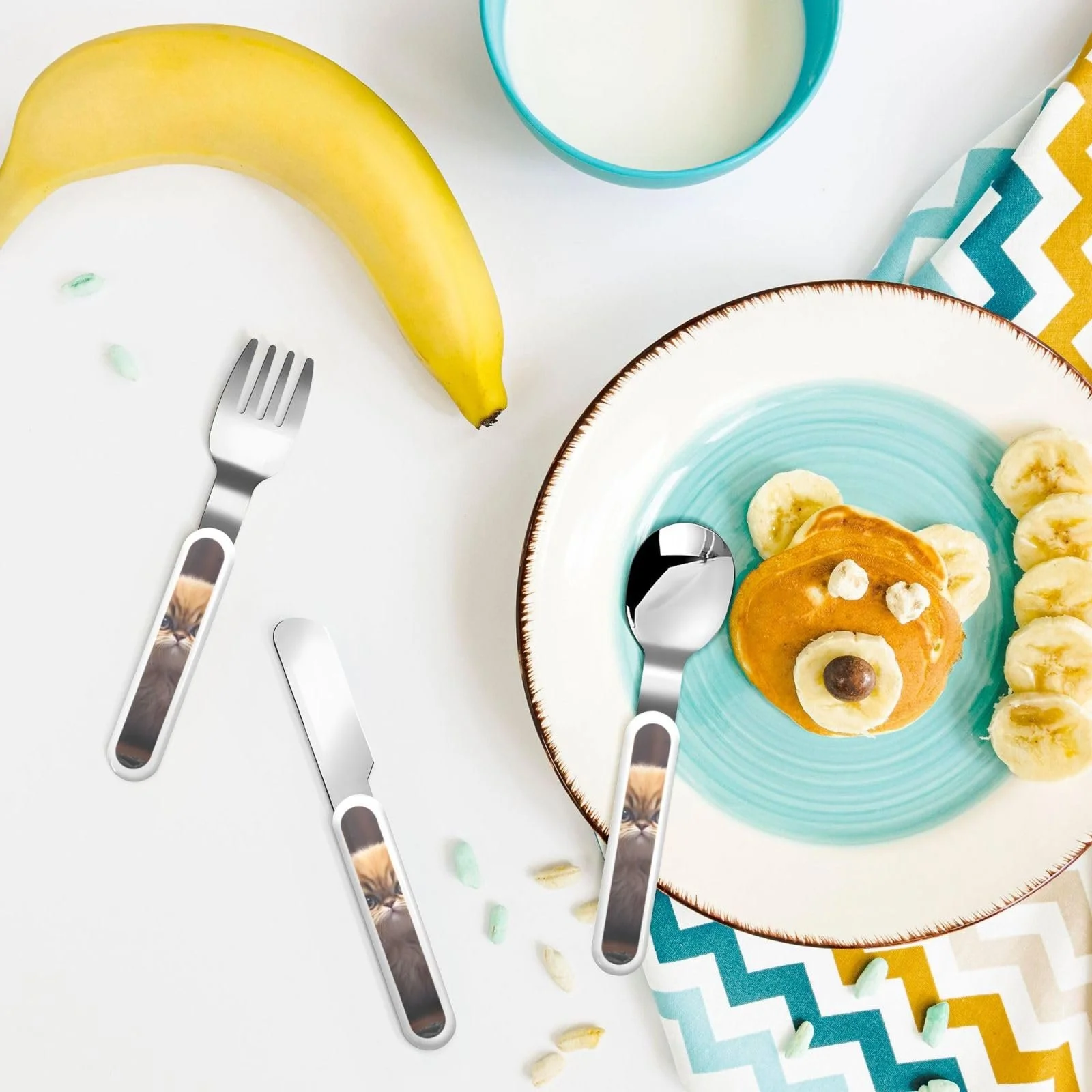 Дитячий набір столових приборів Lively Persian Cat 3 предмети з малюнком перської кішки, фото №6 Дитячий набір столових приборів Lively Persian Cat 3 предмети з малюнком перської кішки, фото №6