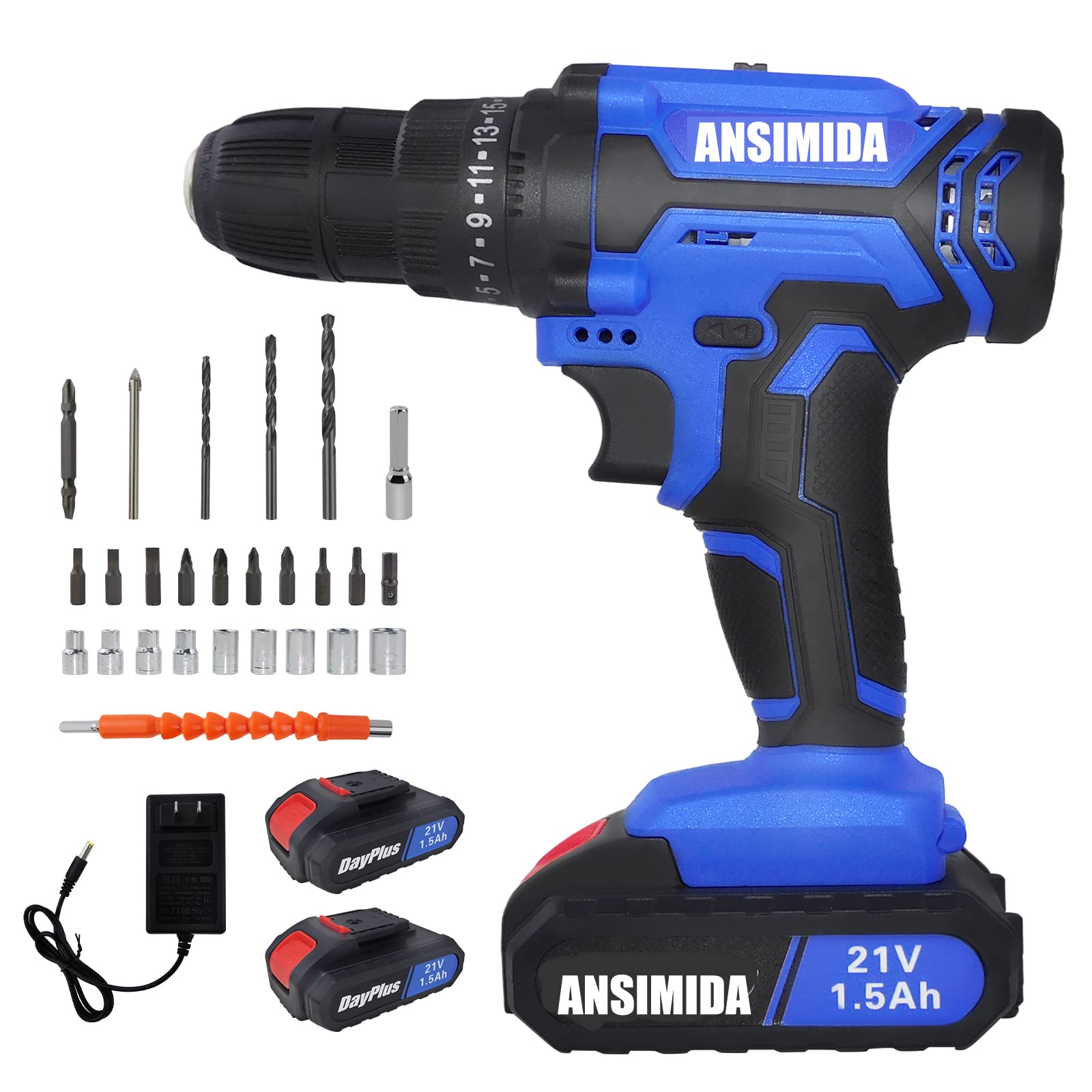 Шуруповерт Cordless Drill 45N.m 2x 1.5Ah LED Light, фото №1