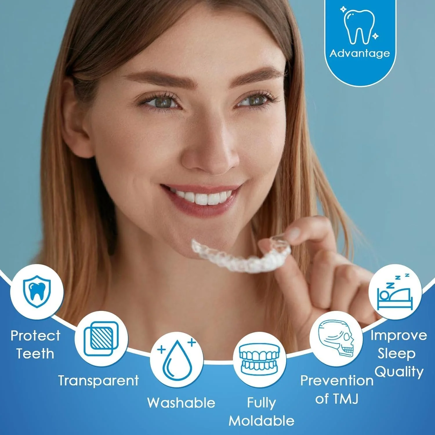 Капа Нічна Прозора, 4 шт, для захисту зубів від бруксизму, покращує сон, проти хропіння, фото №3 Капа Нічна Прозора, 4 шт, для захисту зубів від бруксизму, покращує сон, проти хропіння, фото №3