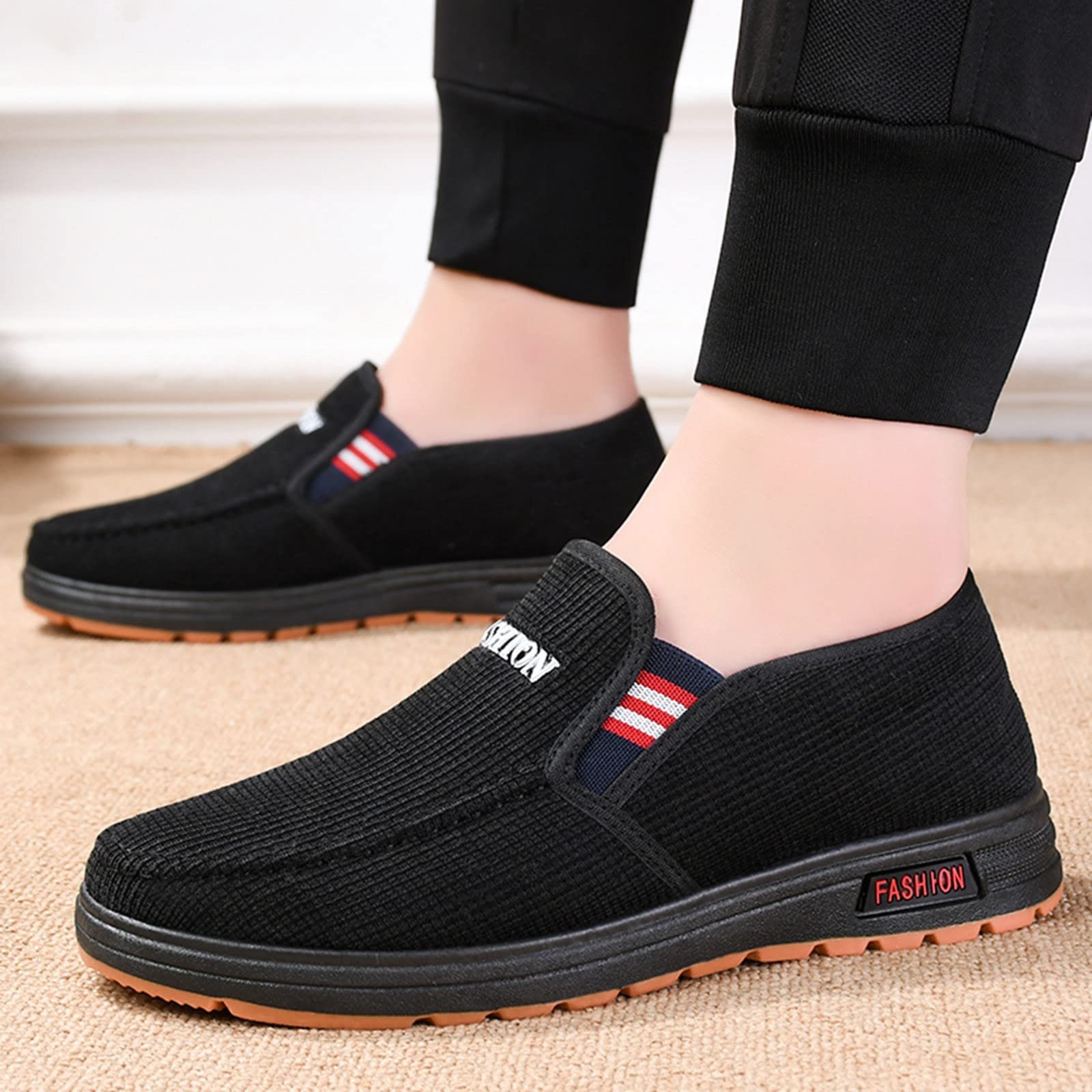 Кроссовки Road Fashion Летние Мужские Дышащая Сетка Плоские На Шнурках Повседневные Красные Черные, фото №2