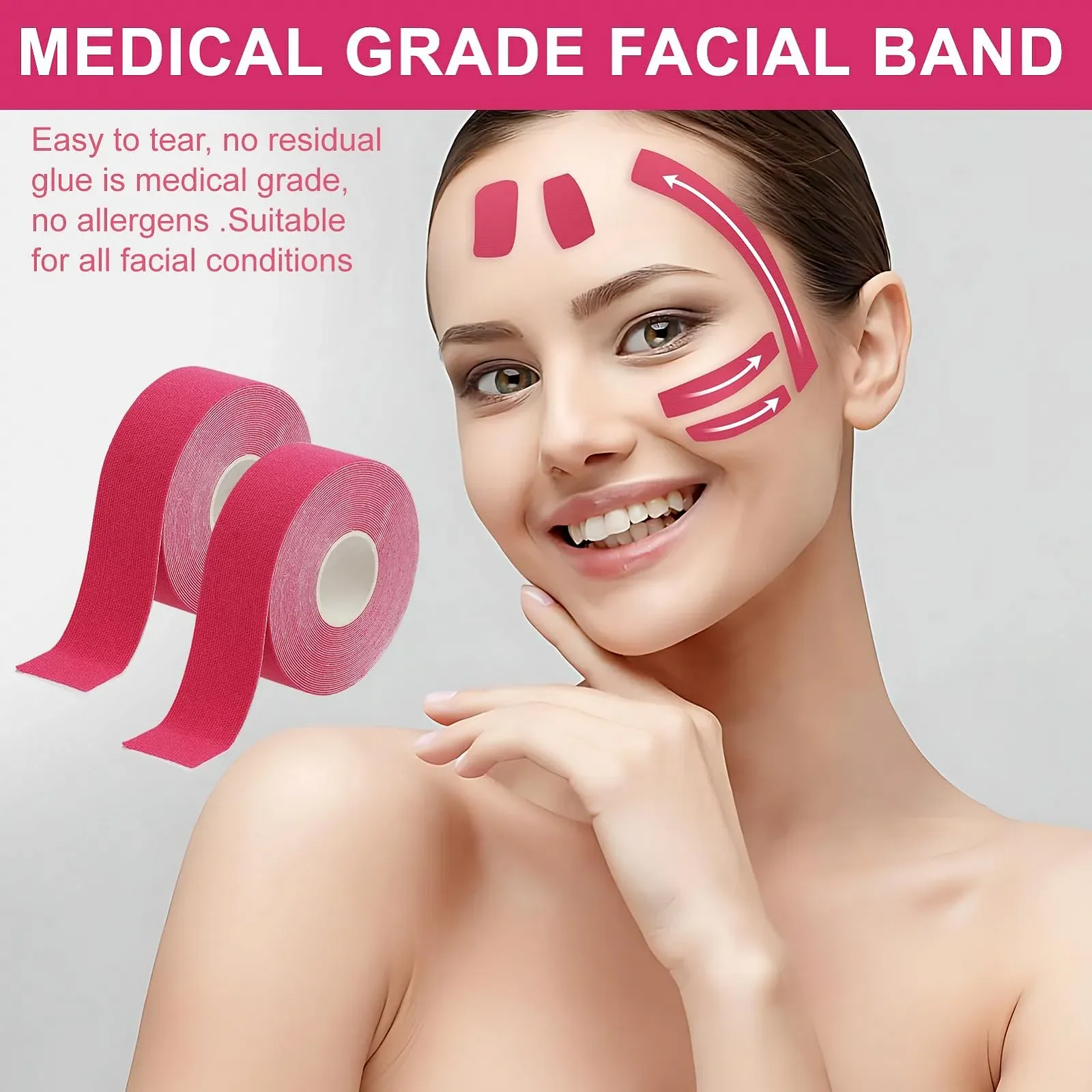 набор 2 шт. Пластыри против морщин, лента для подтяжки лица, фото №3