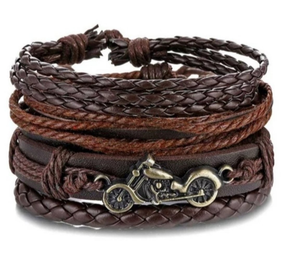 Набір браслетів з екошкіри Байк, фото №1