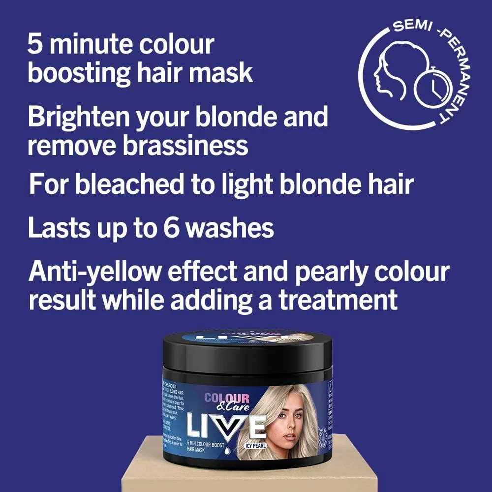 Маска для волосся Schwarzkopf LIVE Colour & Care, 5 хвилин, змивається, для світлого волосся, посилення кольору, напівперманентна срібна фарба для волосся, фото №3 Маска для волосся Schwarzkopf LIVE Colour & Care, 5 хвилин, змивається, для світлого волосся, посилення кольору, напівперманентна срібна фарба для волосся, фото №3
