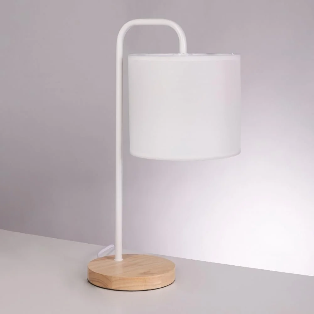 Настільна лампа Дизайн Тигр дерево текстиль сталь E27 LED, фото №1