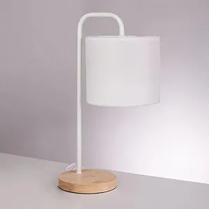 Настільна лампа Дизайн Тигр дерево текстиль сталь E27 LED - Фото 1