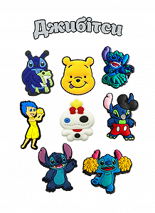 Джибитсы Лило и стич Винни Пух Мыслями наизнанку Дисней 8 шт аксессуары для обуви крокс украшение Dz_161_6 synthetic.ua - Фото 1