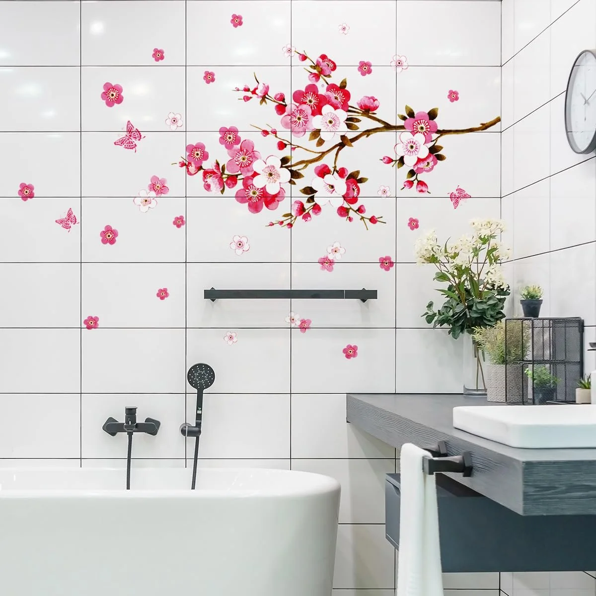 Наклейка на стіну WandSticker4U Cherry Blossom 107 x 64 см Червона/Рожева/Біла, фото №7