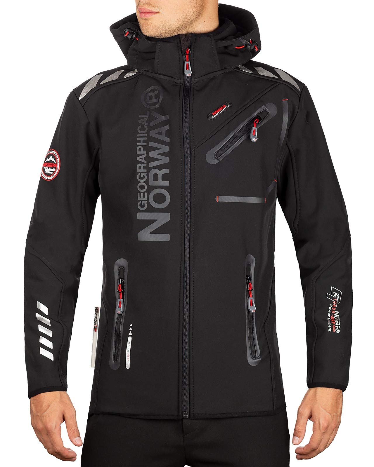 Куртка Geographical Norway Softshell с капюшоном, ветрозащитная, со стойкой, холодоотталкивающая, фото №3