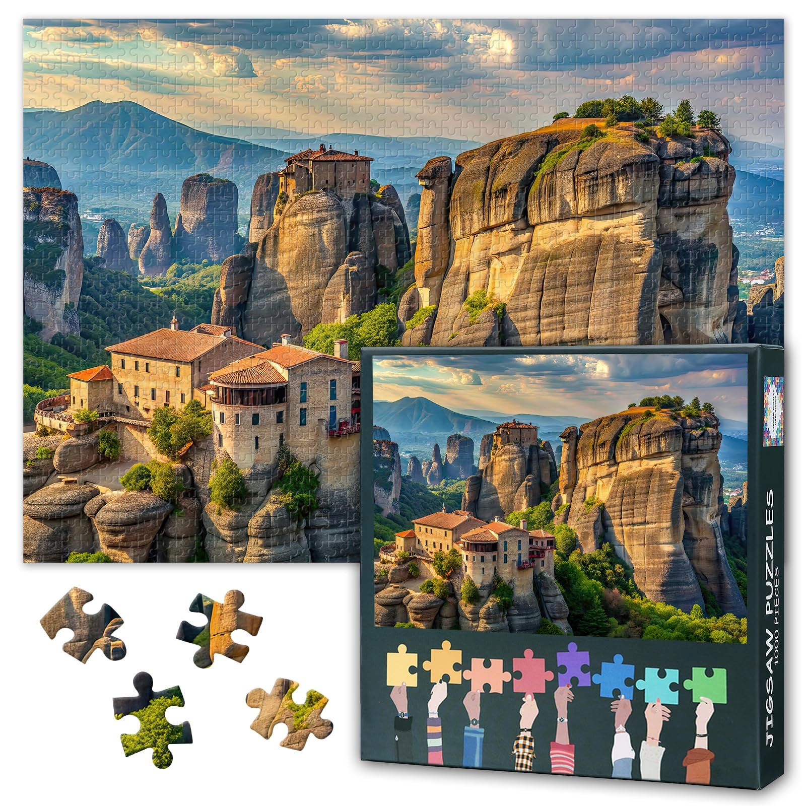 Пазли Метеори Греція Монастирі на скелях 1000 елементів 70 x 50 см, фото №1