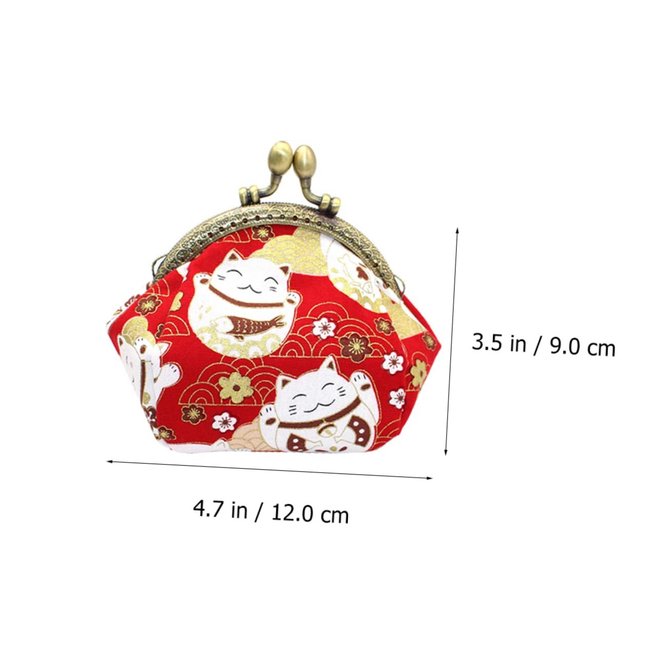 Кошелек для монет VALICLUD 2шт. Retro Lucky Cat Pattern Симпатичная сумка для хранения мелочи для женщин в винтажном стиле, фото №9