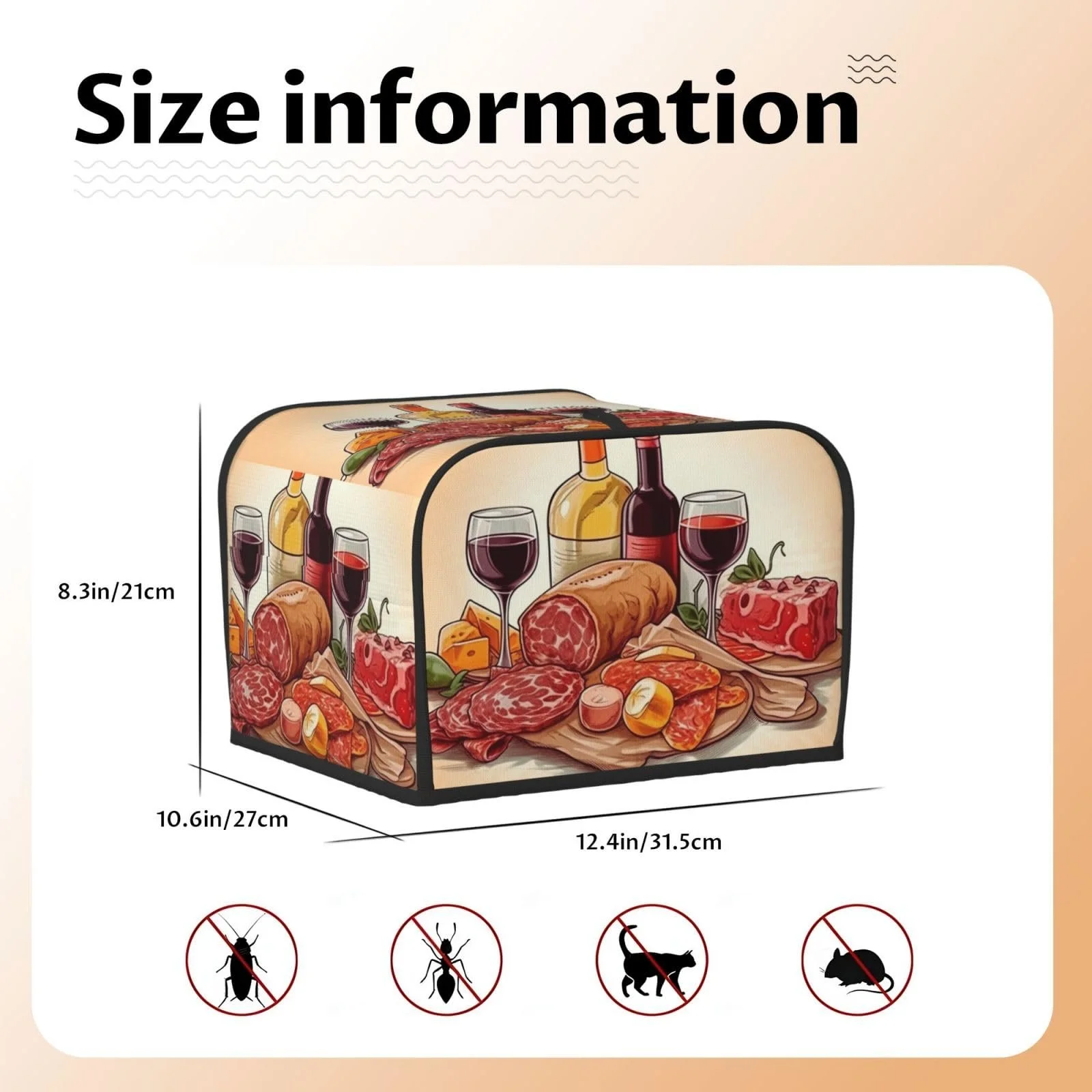 Чохол для 4-скибочного тостера з двома кишенями, надм'який, фото №2 Чохол для 4-скибочного тостера з двома кишенями, надм'який, фото №2