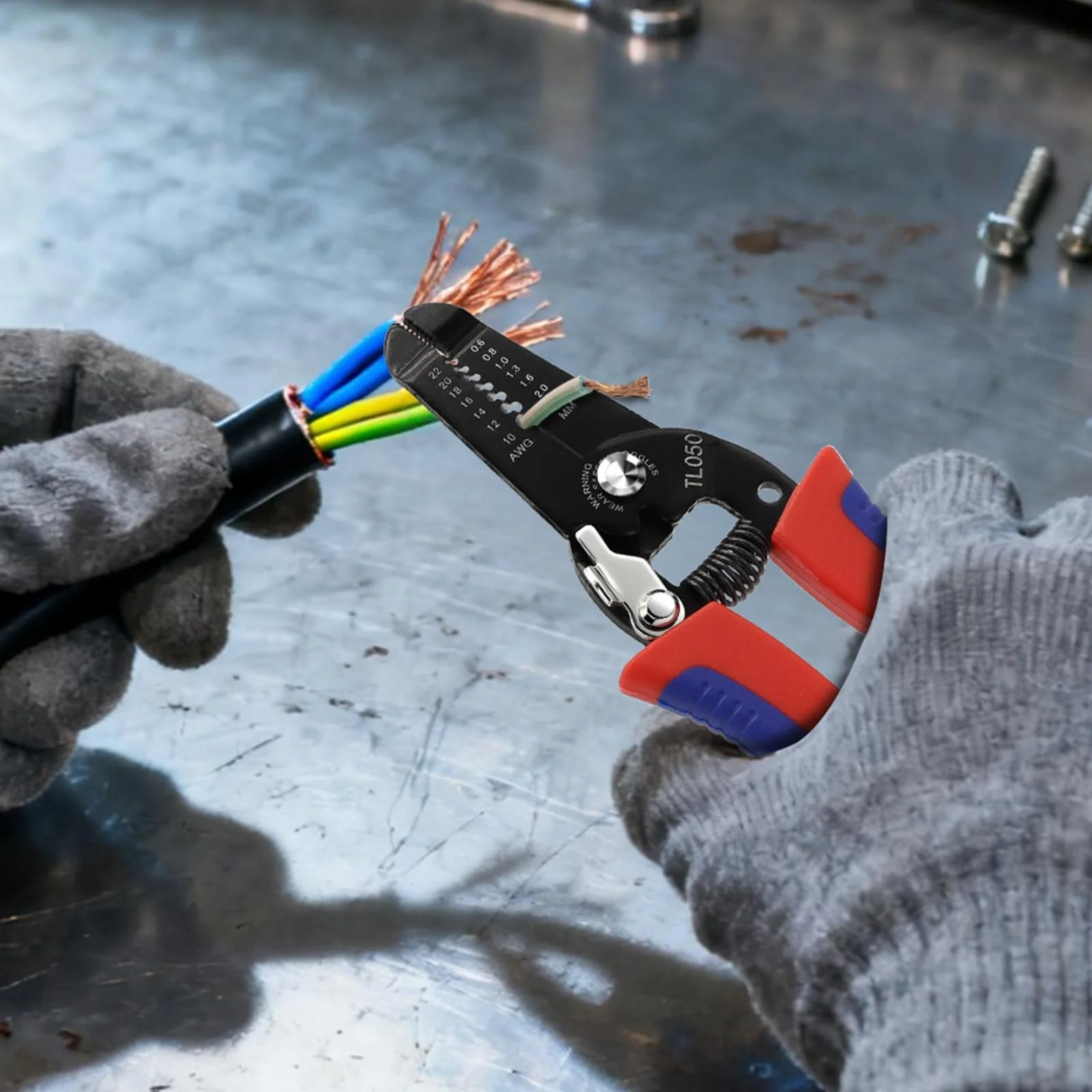 Стриппер-кусачки 5 шт. 10-22 AWG подпружиненный с защитным замком для низкого напряжения, фото №6