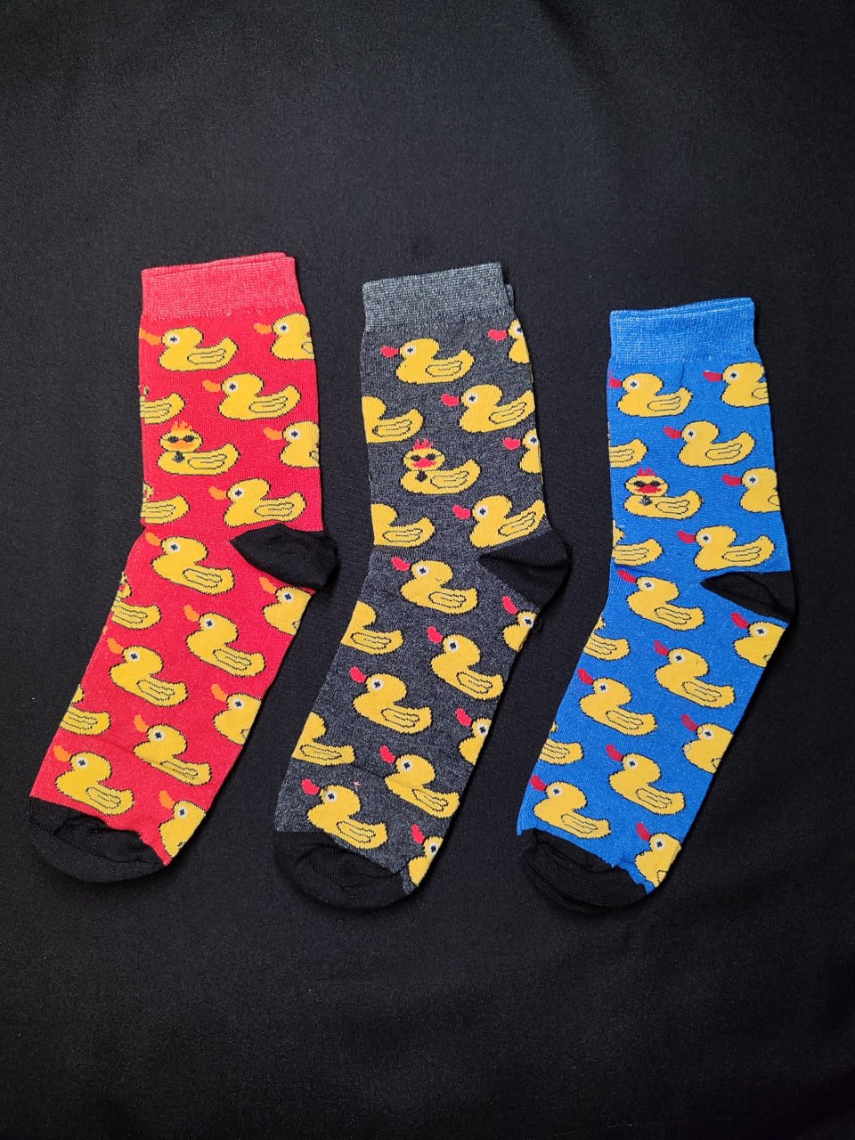 Бокс шкарпеток приколів із принтами "Качки" 3 шт, фото №1