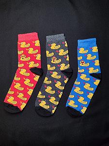 Бокс носков приколов с принтами "Уточки" 3 шт - Фото 1