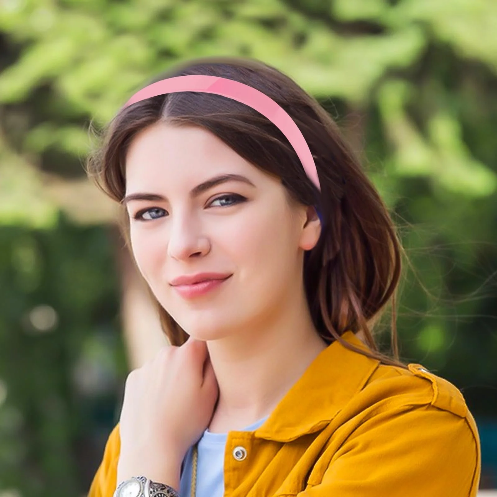 Обруч для волосся Пластиковий з зубцями 2,5 см Рожевий, Червоний, Чорний, Набір 3 шт, фото №3