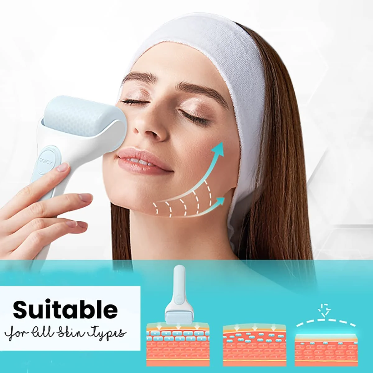 Ролик Льодовий AUDUODUO для Обличчя, Шиї, Тіла з Сумкою для Зберігання, фото №2