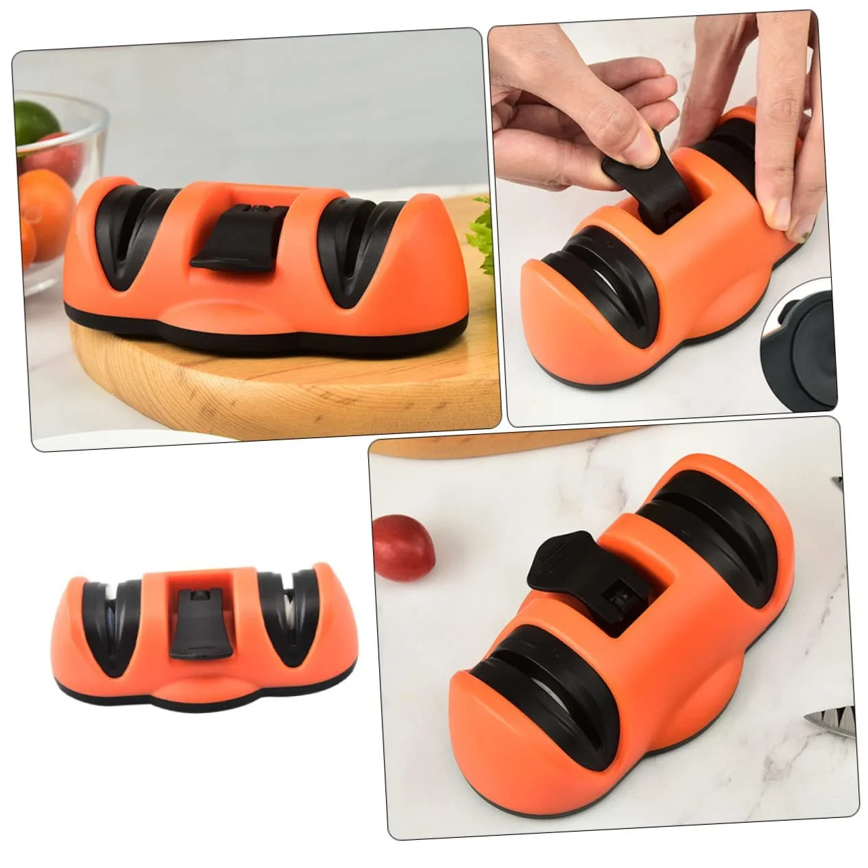 Точилка для ножей Mobestech бытовая с присоской двухслотовая эргономичная с нековзким основанием, фото №8