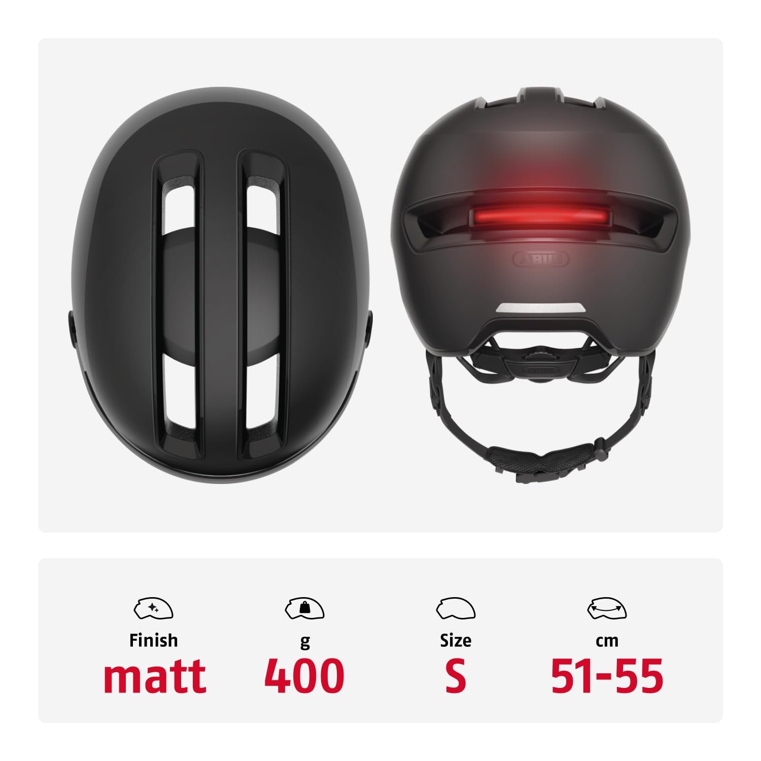 Шолом ABUS City HUD-Y ACE Характеристики LED задній ліхтар, фото №3