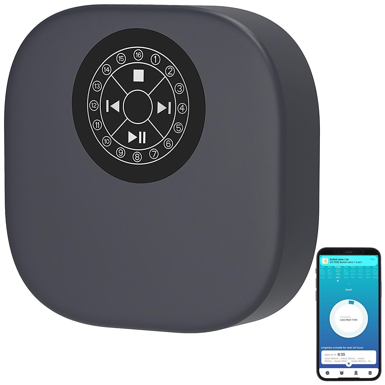 Умный Контроллер, таймер спринклеров Royal Gardineer For Bluetooth WiFi 16 зон Real Time Weather App Водонепроницаемый, фото №1