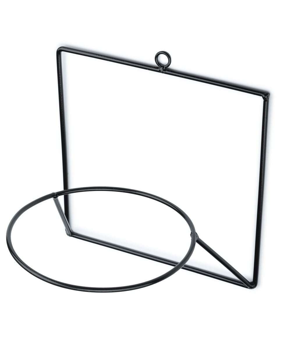 Настінний тримач для квітів HowHomely 22 см x 22 см металевий Чорний, фото №3