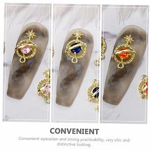 Плоский Ранец FRCOLOR Planet Zircon 6 шт. Украшения для маникюра, подвески для ногтей, 3D Легкий Роскошный сплав synthetic.ua - Фото 1