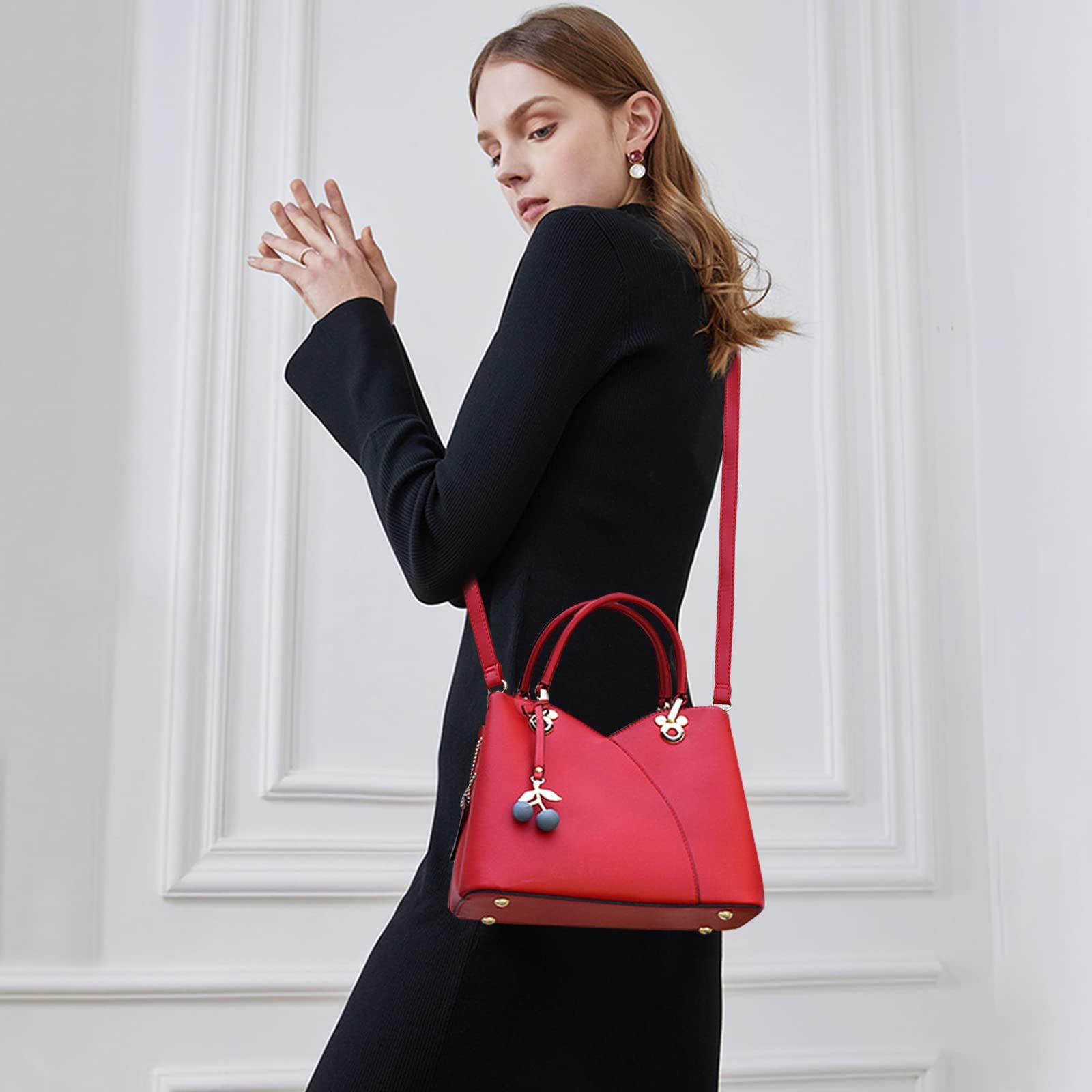 Сумка з верхньою ручкою NICOLE & DORIS Маленька Сучасна Червоний, фото №2