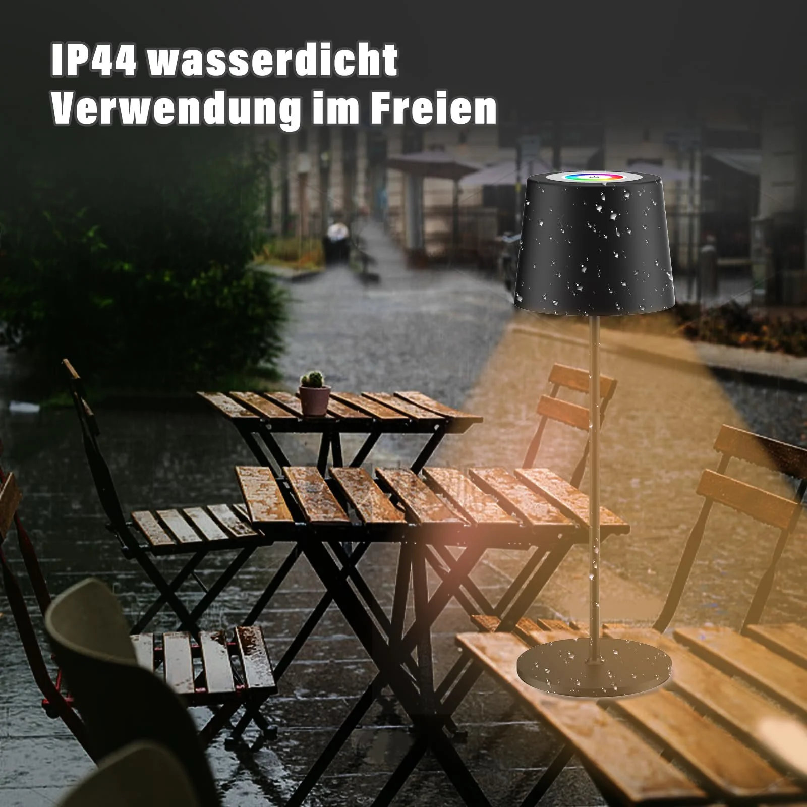 Настільна лампа Epicflare LED Бездротова Сенсорна Димування IP44 Метал 8 кольорів RGB, фото №5