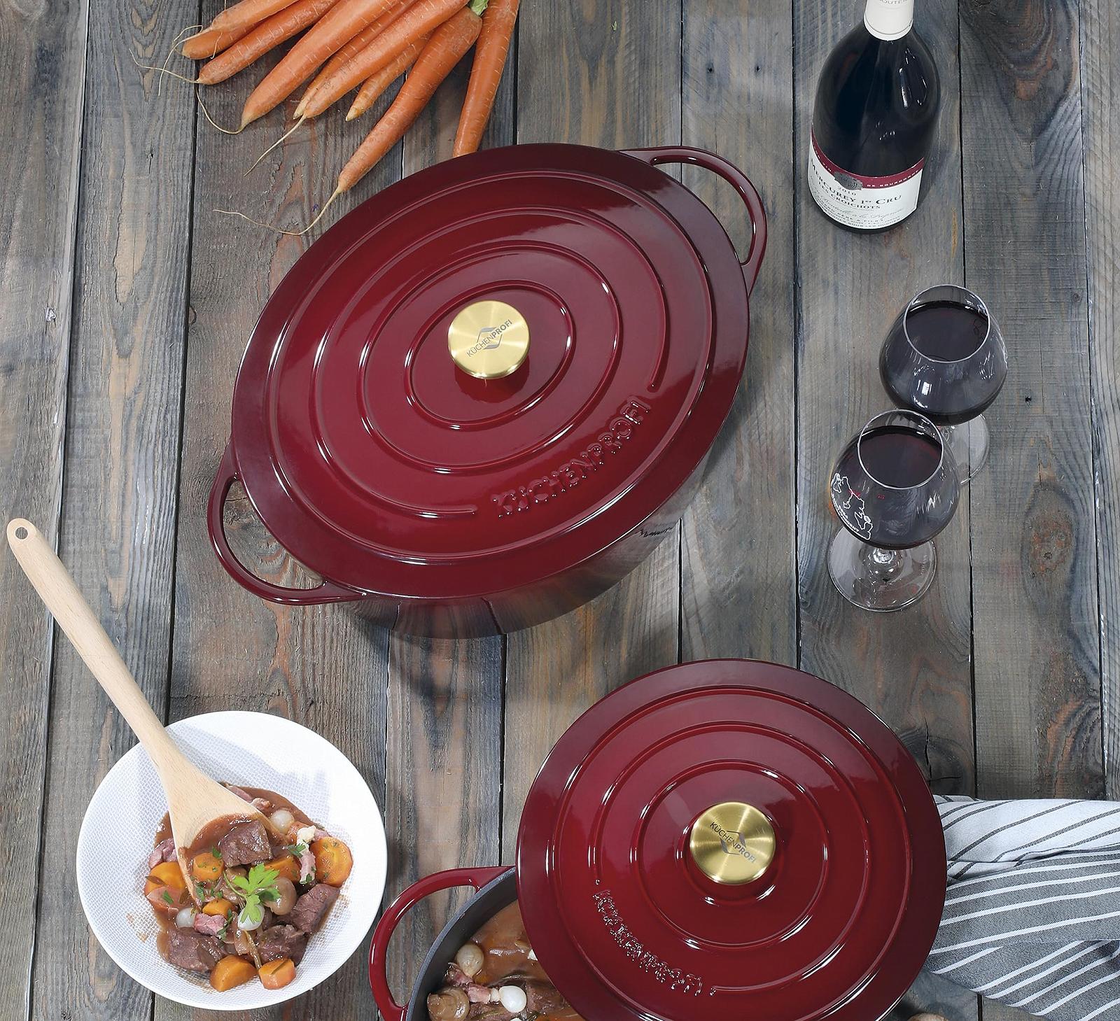 Жаровня Küchenprofi Médoc чугунная овальная с крышкой 33 см эмалированная индукционная, фото №3 Жаровня Küchenprofi Médoc чугунная овальная с крышкой 33 см эмалированная индукционная, фото №3