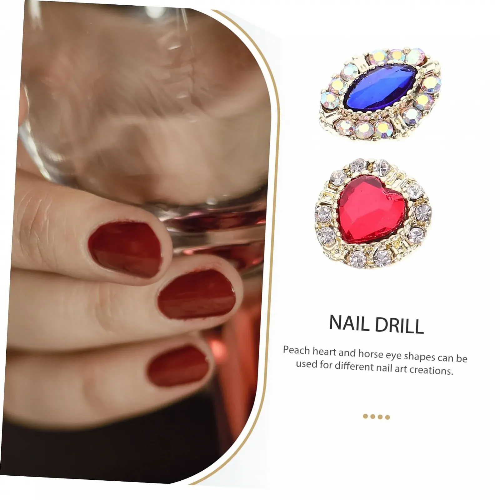 Підвіски для нігтів minkissy, Прикраса Серце, 3D, 10 шт, фото №2