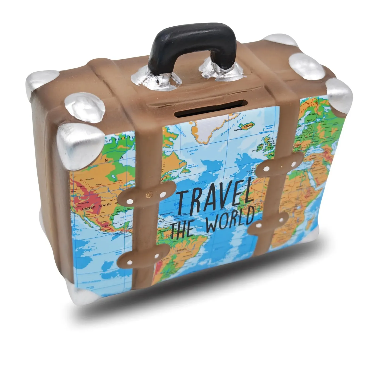 Скарбничка керамічна Валіза для подорожей прямокутна із замком та ключем, фото №6