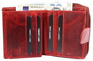 Кошелек Женский Кожаный LEONARDO VERRELLI 3000289 с RFID защитой 10 x 12 x 3 см, красный, отделение для монет synthetic.ua - Фото 1