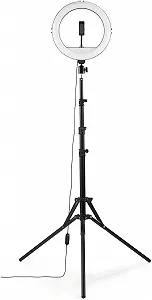 Купити Кільцева LED лампа зі штативом Hama 00004659 Чорна - Фото 1 Кільцева LED лампа зі штативом Hama 00004659 Чорна - Фото 1