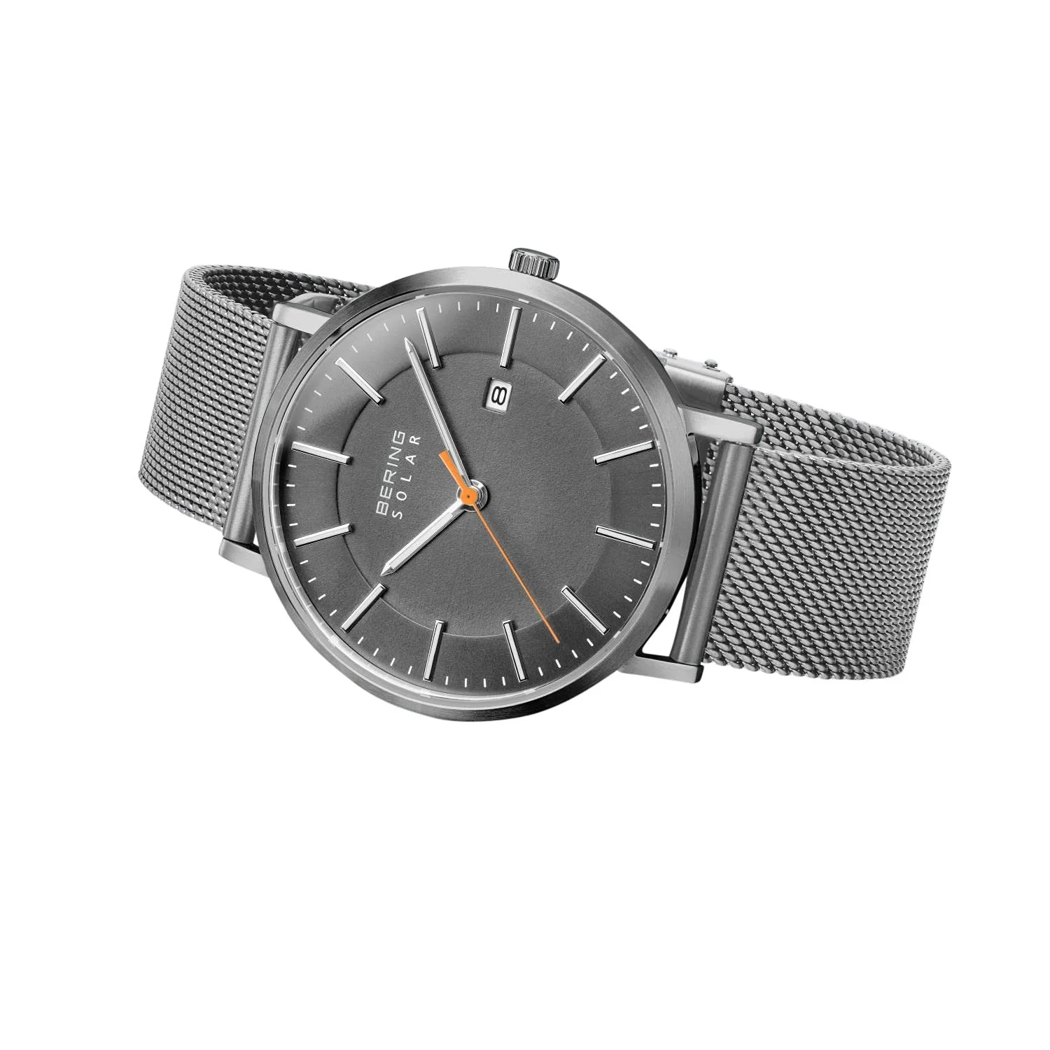 Часы солнечные BERING Мужские, 39 мм, корпус из нержавеющей стали, циферблат, миланский браслет, сапфировое стекло, 10 ATM, 15439, фото №2 Часы солнечные BERING Мужские, 39 мм, корпус из нержавеющей стали, циферблат, миланский браслет, сапфировое стекло, 10 ATM, 15439, фото №2