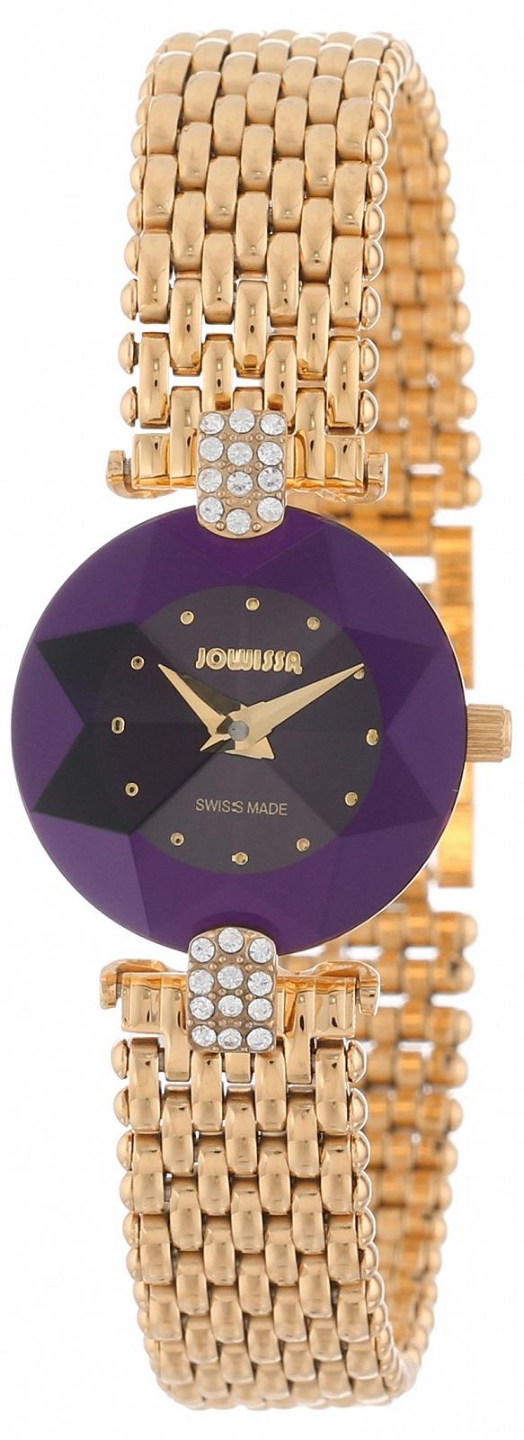 Жіночий годинник XS Jowissa Facet Rhinestone Аналоговий Нержавіюча сталь, Золотий/Фіолетовий, Браслет, фото №1