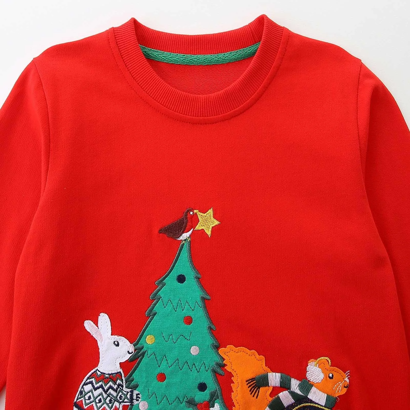 Затишний зимовий худі для дівчаток зі святковою вишивкою, м’який флісовий, фото №5