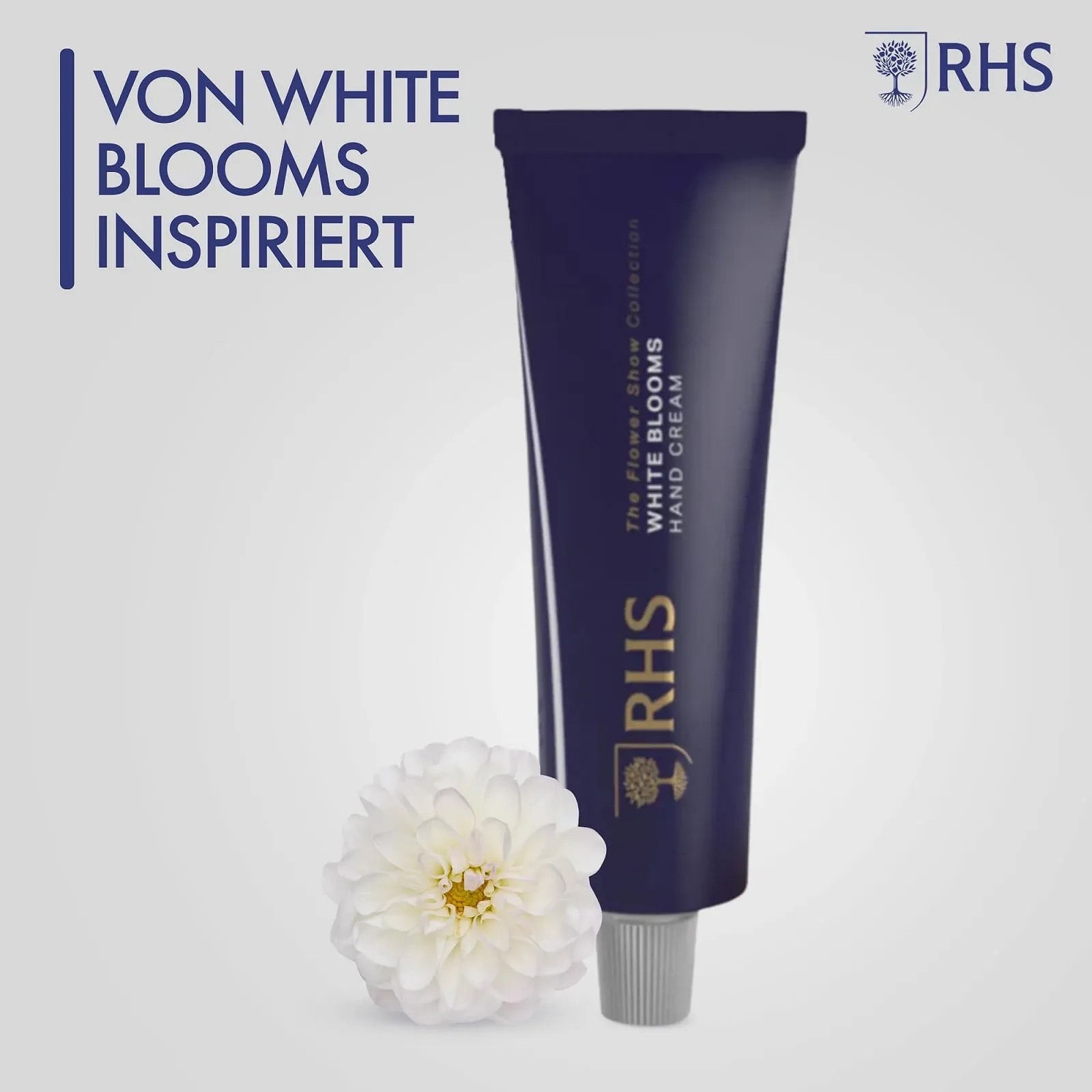 Крем для рук RHS Flower Show White Blooms Зволожуючий з олією ши, з ароматом троянди, жасмину та ванілі - 50 мл, фото №5 Крем для рук RHS Flower Show White Blooms Зволожуючий з олією ши, з ароматом троянди, жасмину та ванілі - 50 мл, фото №5