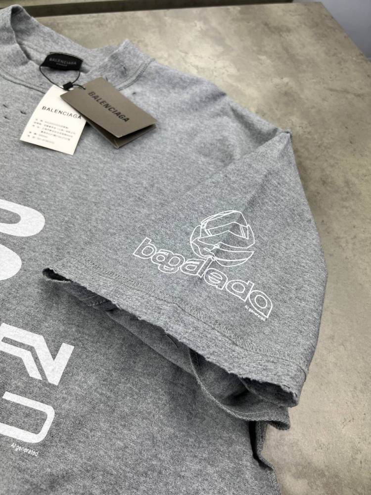 Футболка серая Balenciaga Gray f657, фото №4