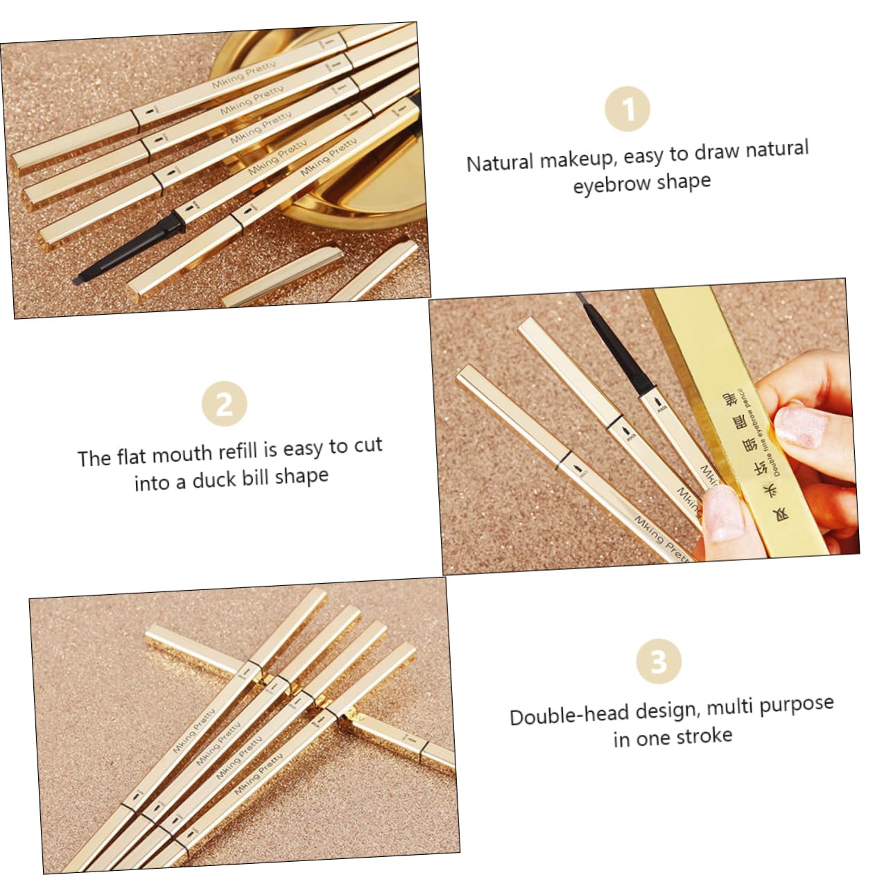 Олівець Ipetboom Augenbrauenstift doppelseitiger 5St з щіточкою без плям, фото №6