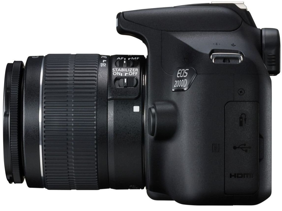 Зеркальный фотоаппарат Canon EOS 2000D (Rebel T7) 25Мп / CMOS / Full HD 30fps / 3Х зум / Wi-Fi / Bluetooth / NFC / Черный + объектив Canon EF-S 18–55 мм f/3.5–5.6 III, фото №2