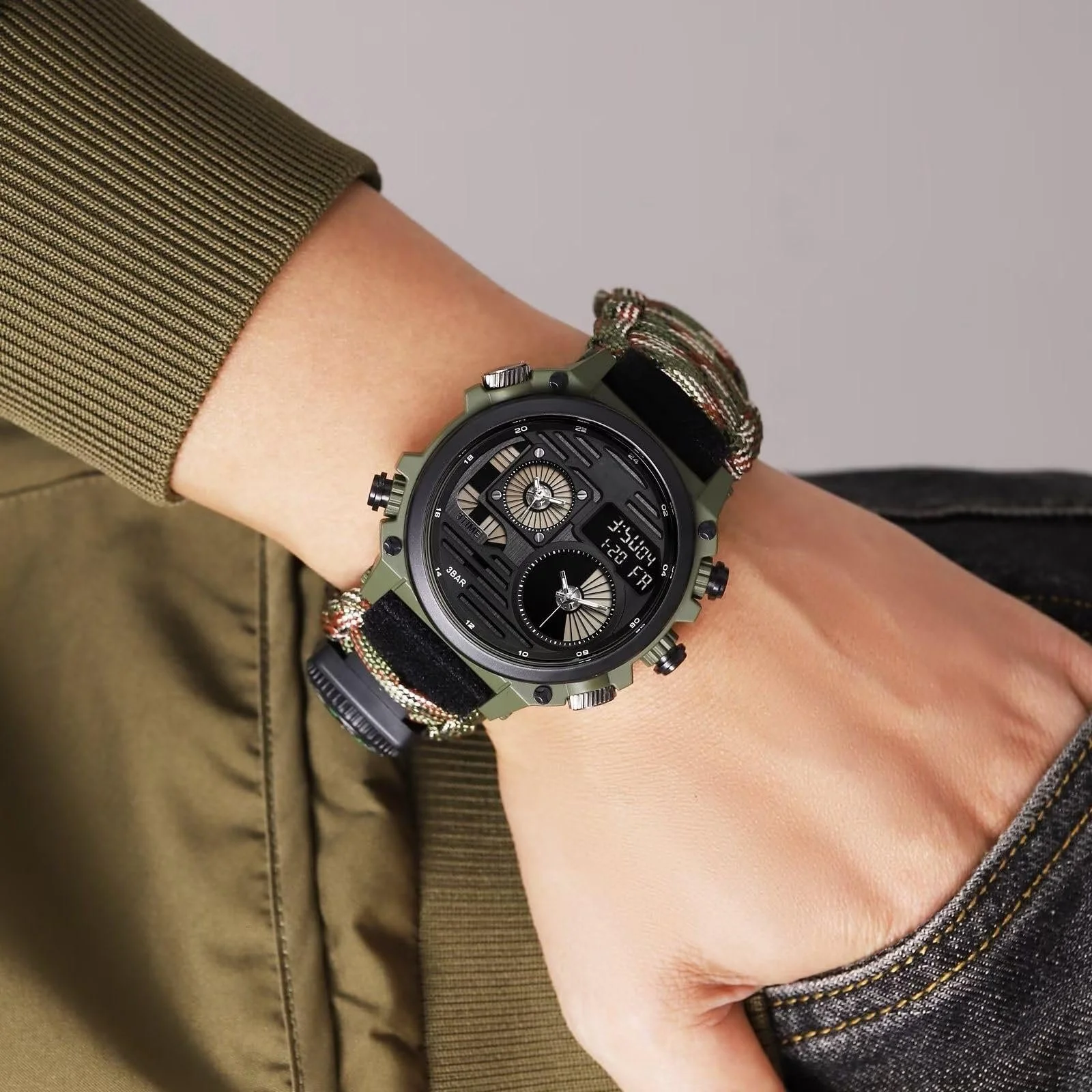 Цифровые военные часы Findtime для мужчин - секундомер, спортивные часы, тактический водонепроницаемый хронограф для активного отдыха - большие военные часы для мужчин и мальчиков, фото №2 Цифровые военные часы Findtime для мужчин - секундомер, спортивные часы, тактический водонепроницаемый хронограф для активного отдыха - большие военные часы для мужчин и мальчиков, фото №2